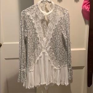 White lace free people dress